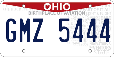OH license plate GMZ5444