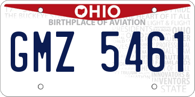 OH license plate GMZ5461