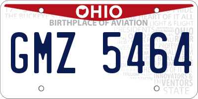 OH license plate GMZ5464