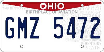 OH license plate GMZ5472