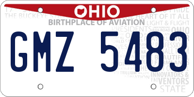 OH license plate GMZ5483
