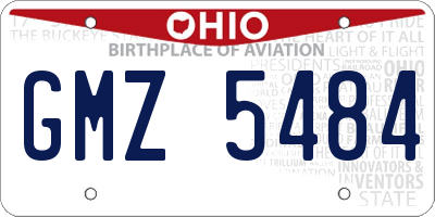 OH license plate GMZ5484