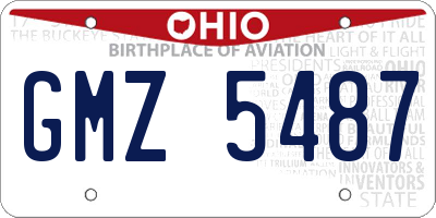 OH license plate GMZ5487