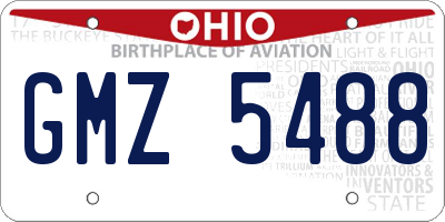 OH license plate GMZ5488