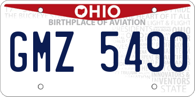 OH license plate GMZ5490