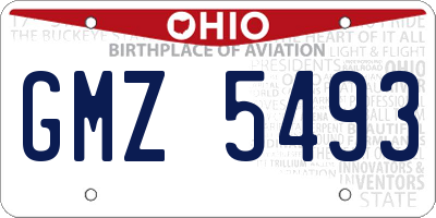 OH license plate GMZ5493