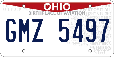 OH license plate GMZ5497