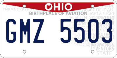 OH license plate GMZ5503