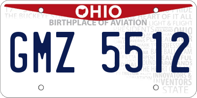 OH license plate GMZ5512