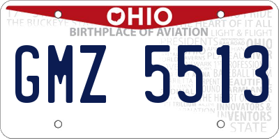 OH license plate GMZ5513