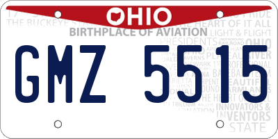 OH license plate GMZ5515