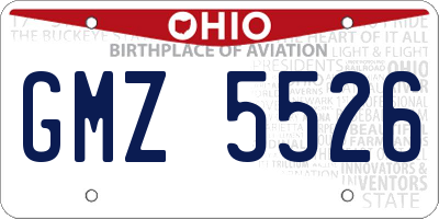 OH license plate GMZ5526