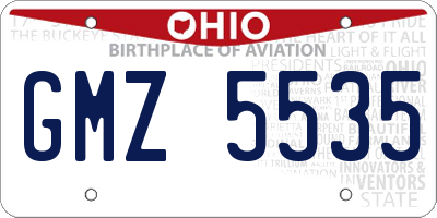 OH license plate GMZ5535
