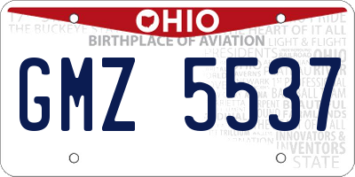 OH license plate GMZ5537