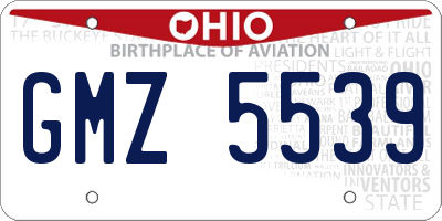 OH license plate GMZ5539