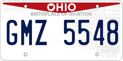 OH license plate GMZ5548