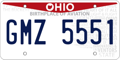 OH license plate GMZ5551