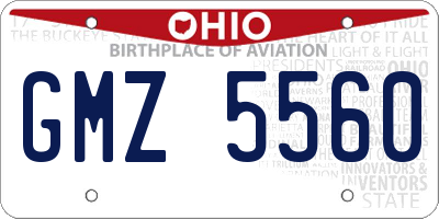 OH license plate GMZ5560