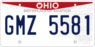 OH license plate GMZ5581