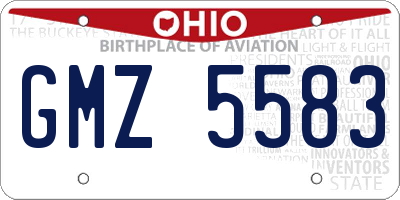 OH license plate GMZ5583