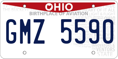 OH license plate GMZ5590