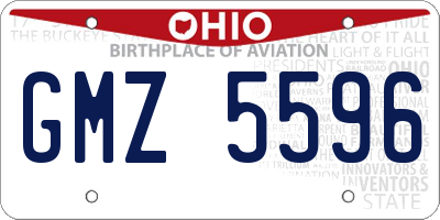 OH license plate GMZ5596