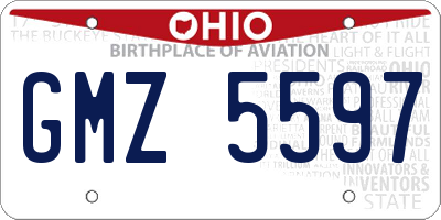 OH license plate GMZ5597
