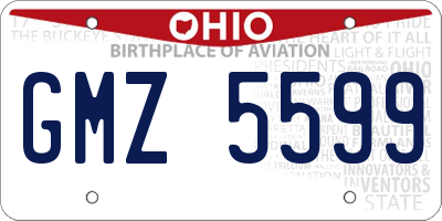 OH license plate GMZ5599