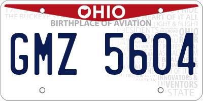 OH license plate GMZ5604