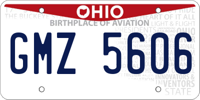 OH license plate GMZ5606