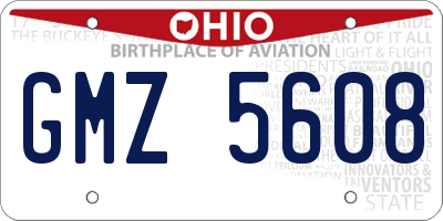 OH license plate GMZ5608