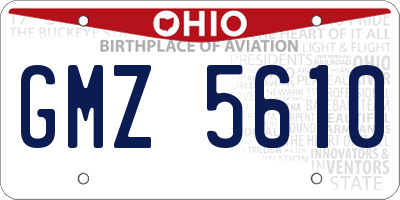 OH license plate GMZ5610