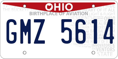 OH license plate GMZ5614