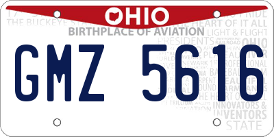 OH license plate GMZ5616
