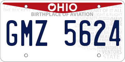 OH license plate GMZ5624