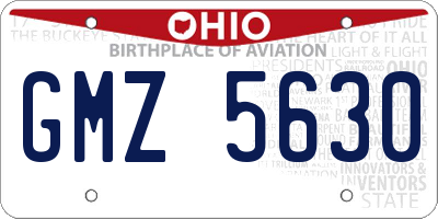 OH license plate GMZ5630