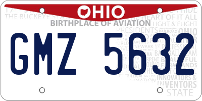 OH license plate GMZ5632