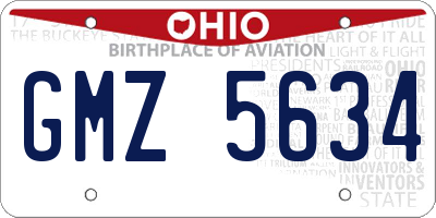 OH license plate GMZ5634