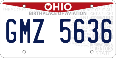 OH license plate GMZ5636