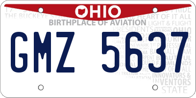 OH license plate GMZ5637