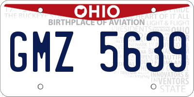 OH license plate GMZ5639
