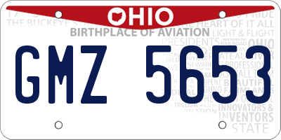 OH license plate GMZ5653
