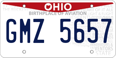 OH license plate GMZ5657