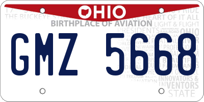 OH license plate GMZ5668