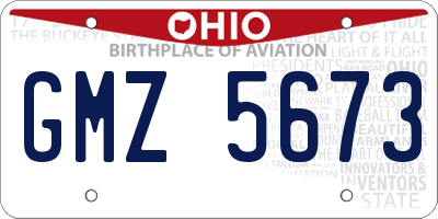 OH license plate GMZ5673