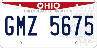 OH license plate GMZ5675