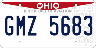 OH license plate GMZ5683