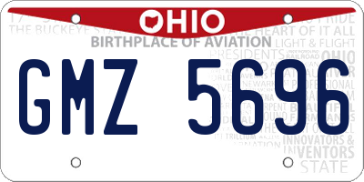 OH license plate GMZ5696