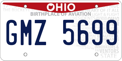 OH license plate GMZ5699