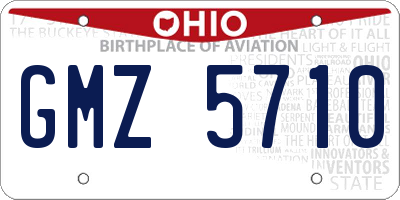 OH license plate GMZ5710